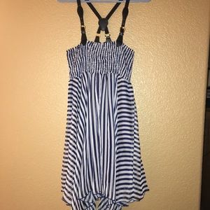 Navy And White Striped Dress